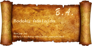 Bodoky Adelaida névjegykártya